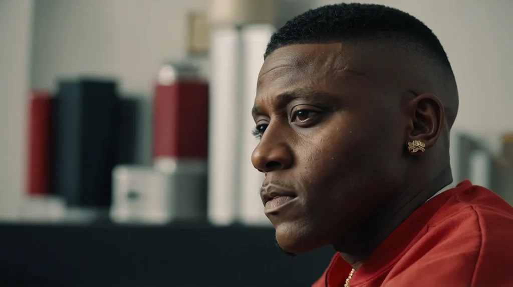 Thick Top Boosie FadeA frontfacing shot of