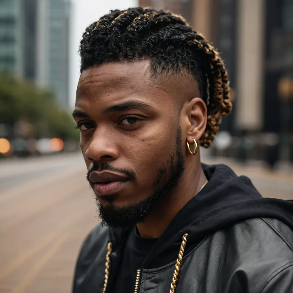 Twists with Low Drop FadePrompt Black man wit