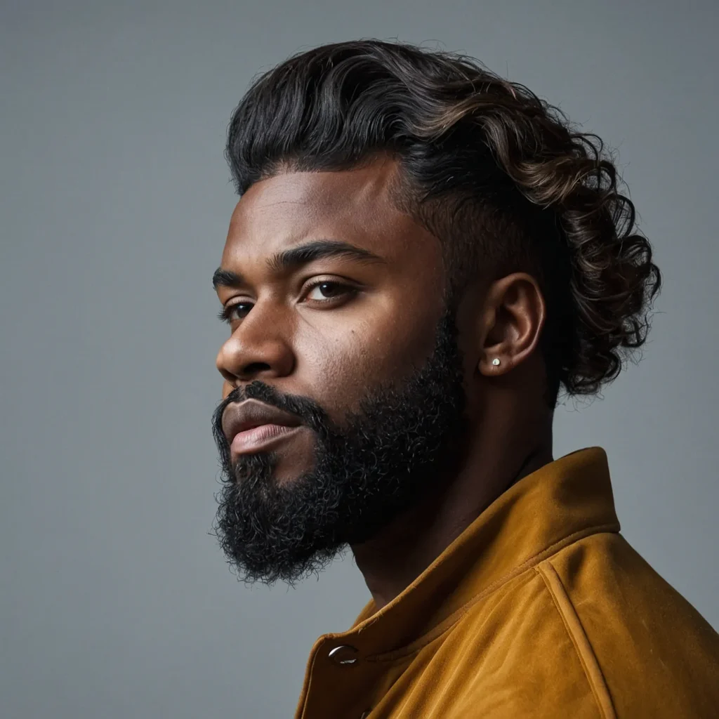 Wave Cut with Drop Fade and BeardPrompt Black