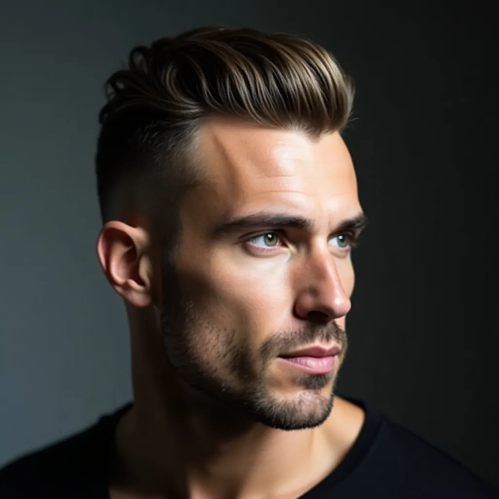 handsome fairskinned male model likely in his mid