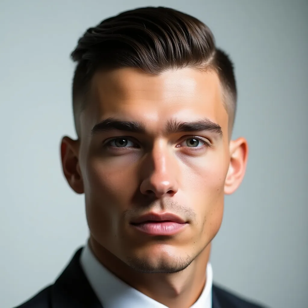 handsome white man with a chiseled facial structure