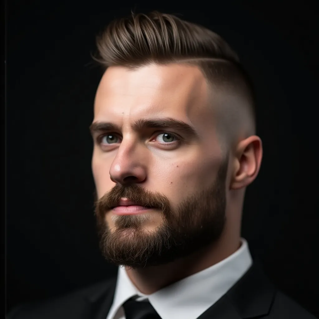 majestic white man with a high skin fade that seaml