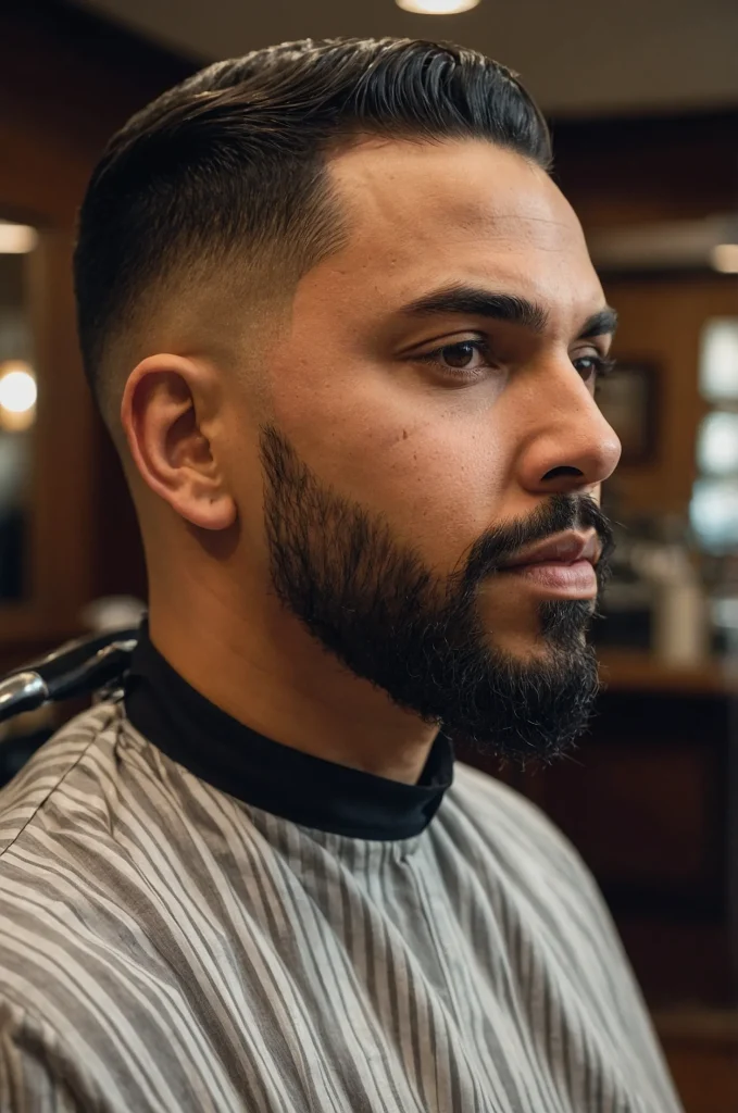 man with low taper fade gradual fade near