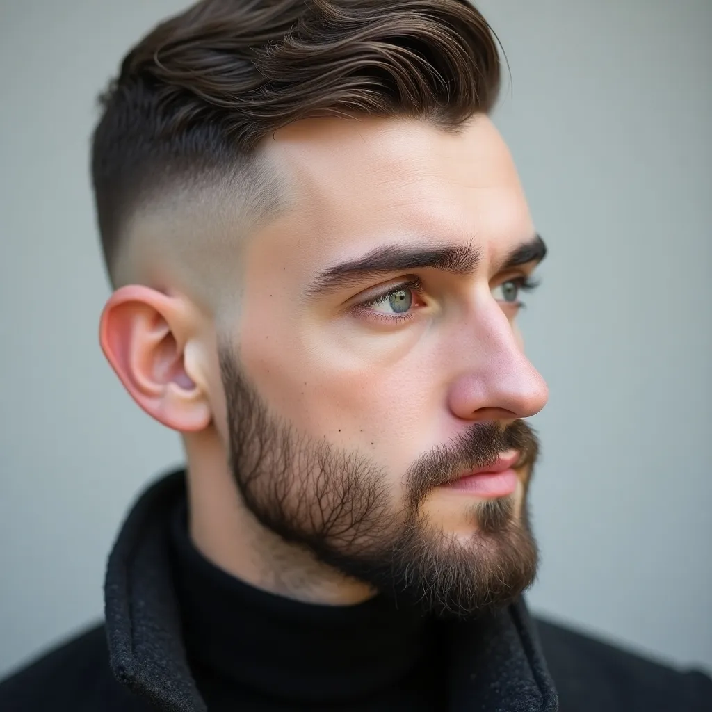 slender fairskinned white man with a strong jawline