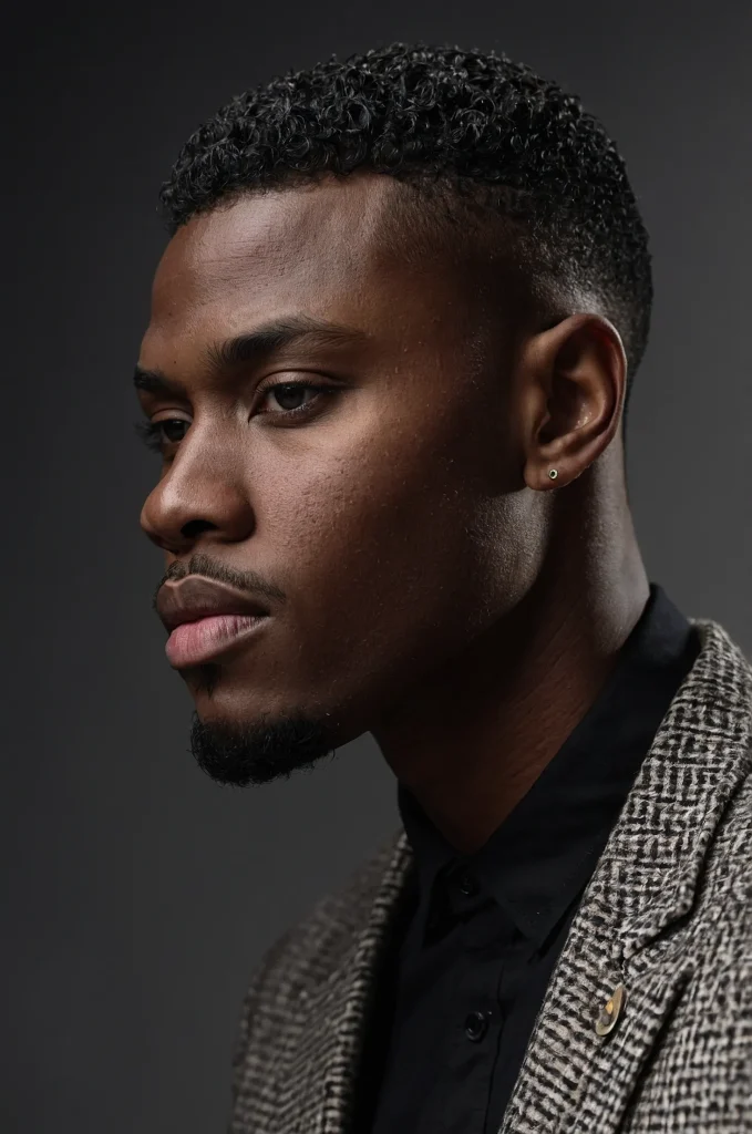 Skin Taper CutEditorial shot of a Black ma