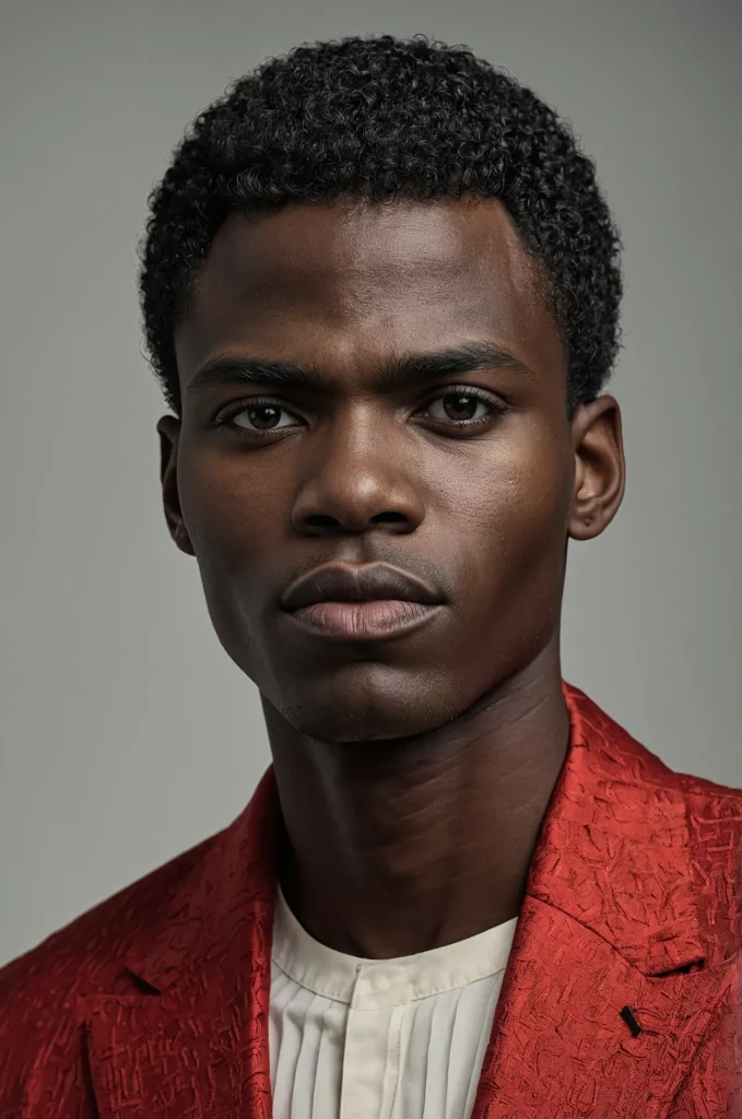Afro Caesar CutBlack male model with afrot