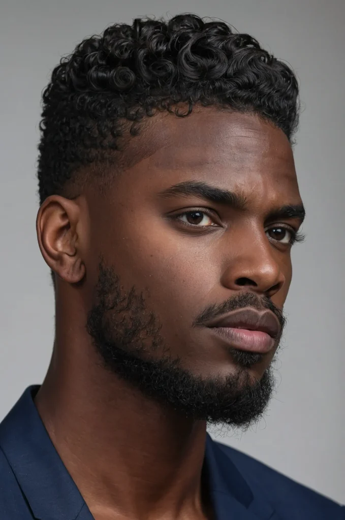 Long Top Taper CutBlack male model with lo