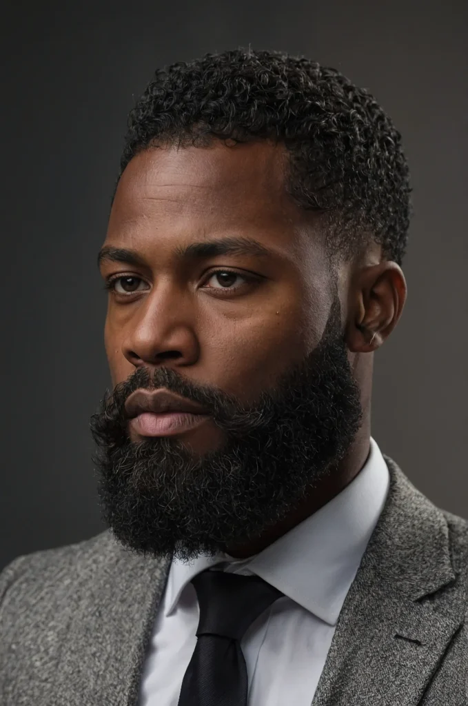 Taper Cut with Beard BlendPortrait of a Bl