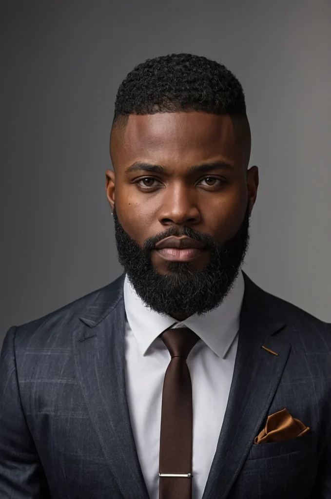 Taper Cut with Beard BlendPortrait of a Bl