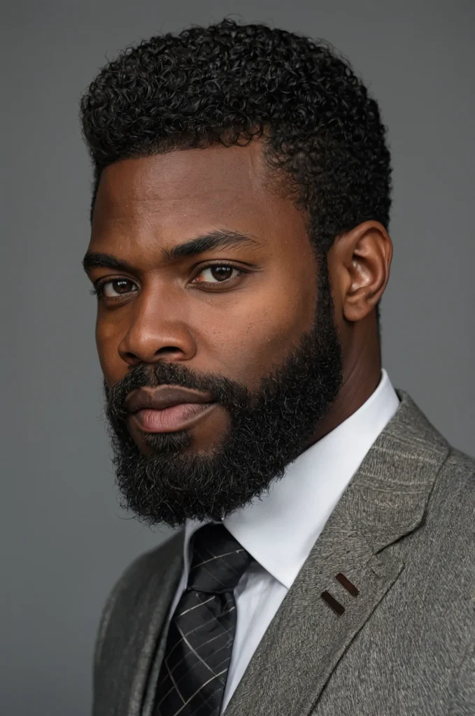 Taper Cut with Beard BlendPortrait of a Bl
