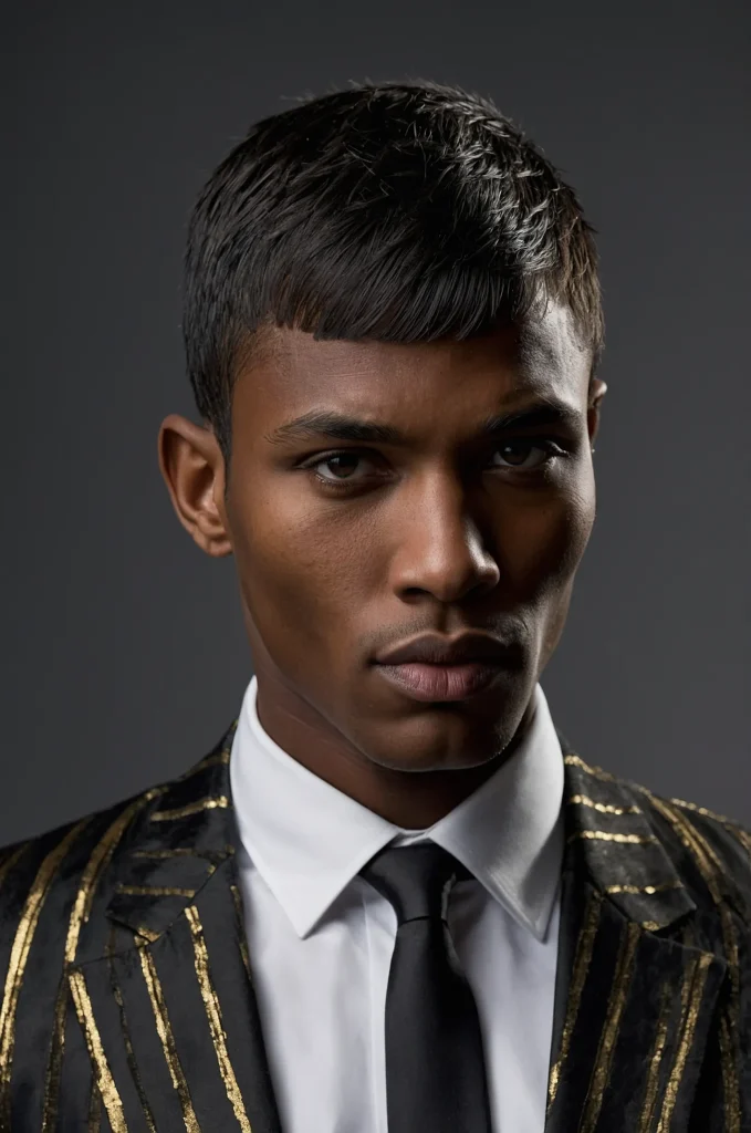 TwoTone CaesarBlack male model with a twot