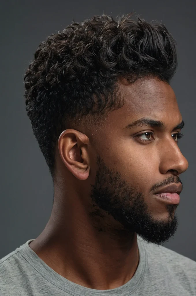 Textured Taper CutBlack male model with ch