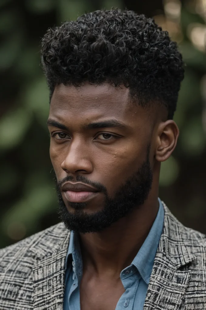 Textured Taper CutBlack male model with ch