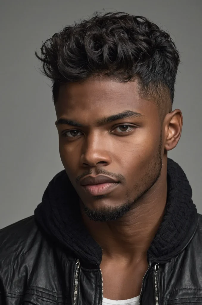 Textured Taper CutBlack male model with ch