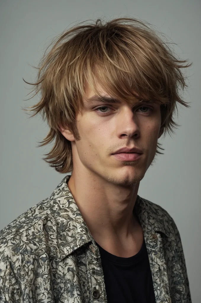 Shaggy Hime CutRealistic studio photo of a