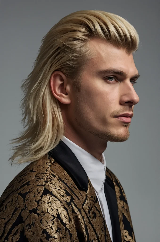 Modern Mod MulletUltrarealistic portrait o