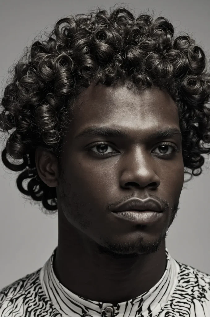 Curly Hime CutUltradetailed photo of a Blac