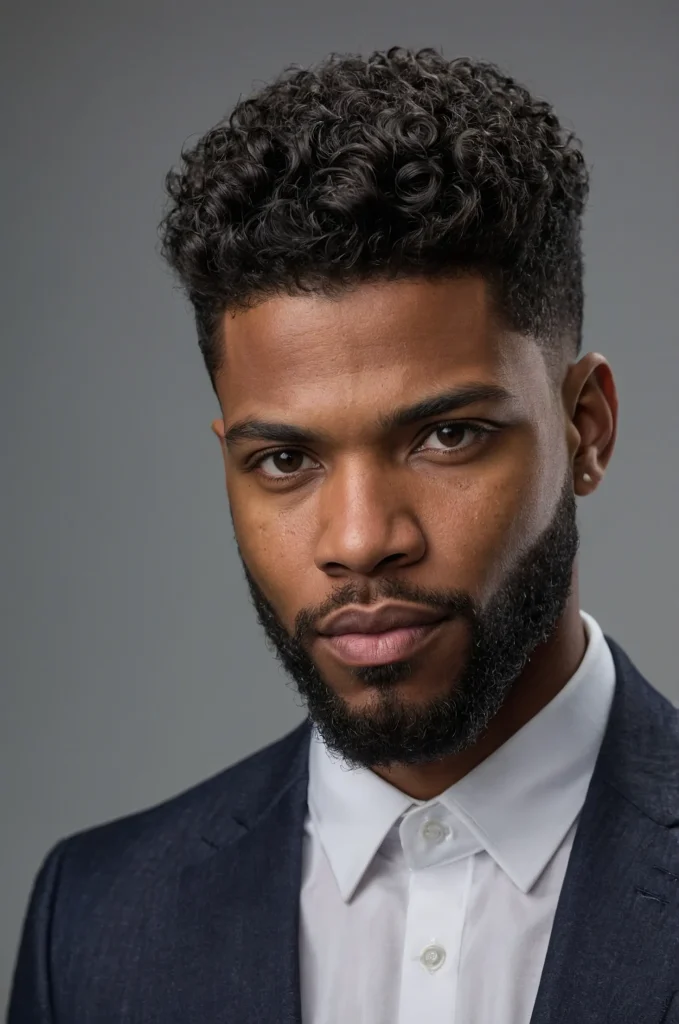 Mid Taper CutA Black man with natural curls