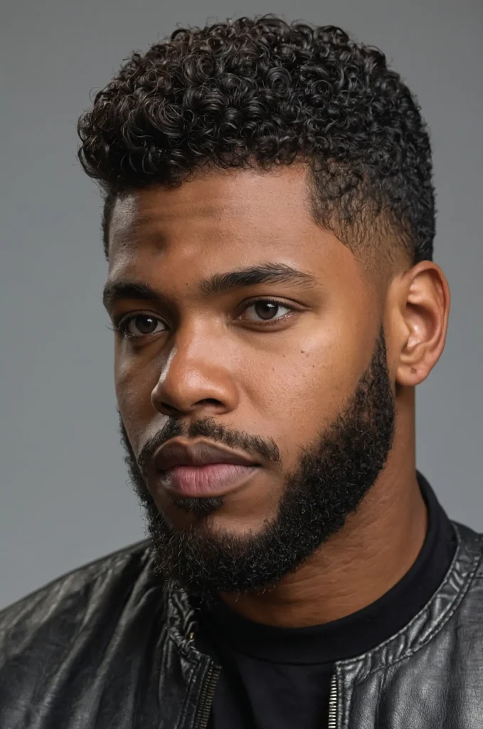 Mid Taper CutA Black man with natural curls