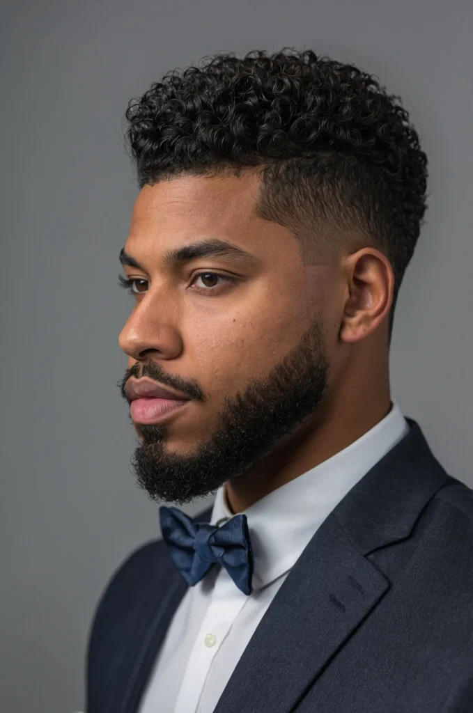 Mid Taper CutA Black man with natural curls