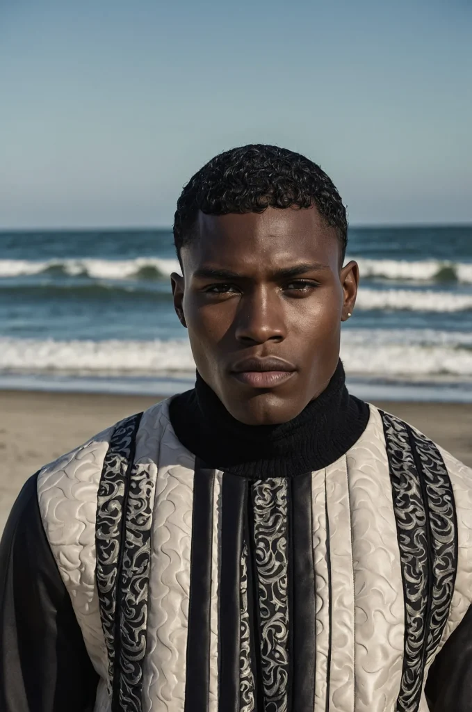 Wavy Caesar CutPortrait of a Black male mod