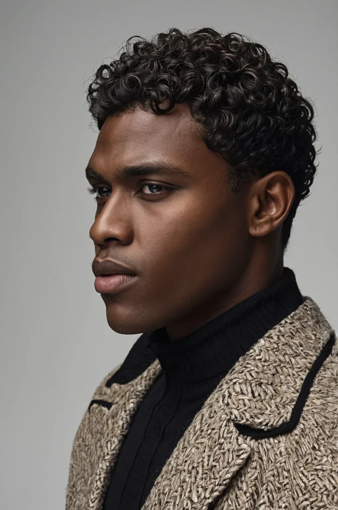 Wavy Caesar CutPortrait of a Black male mod
