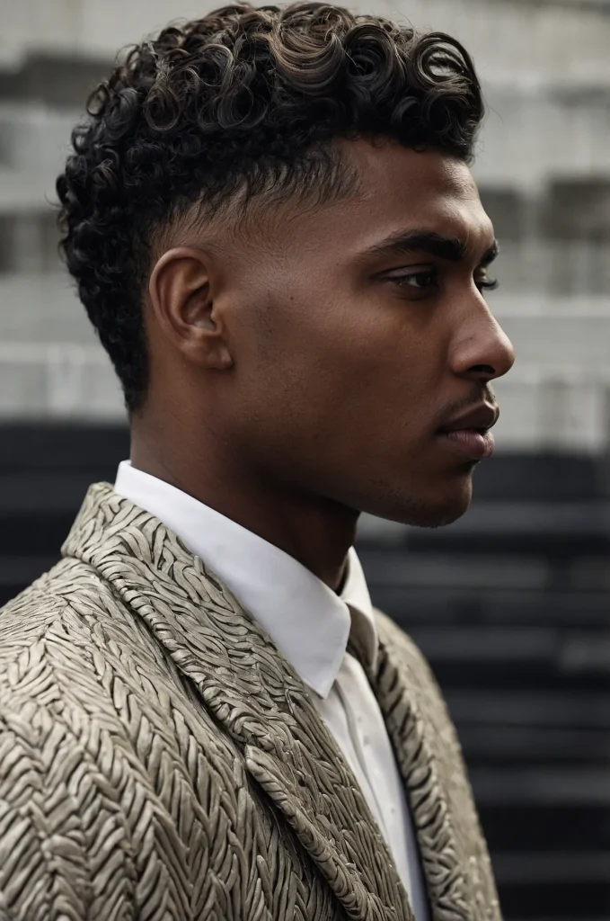 Wavy Caesar CutPortrait of a Black male mod