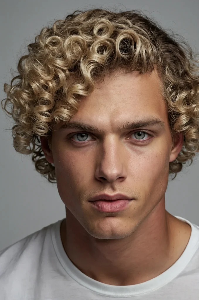 Curly Hime CutPortrait of a white American