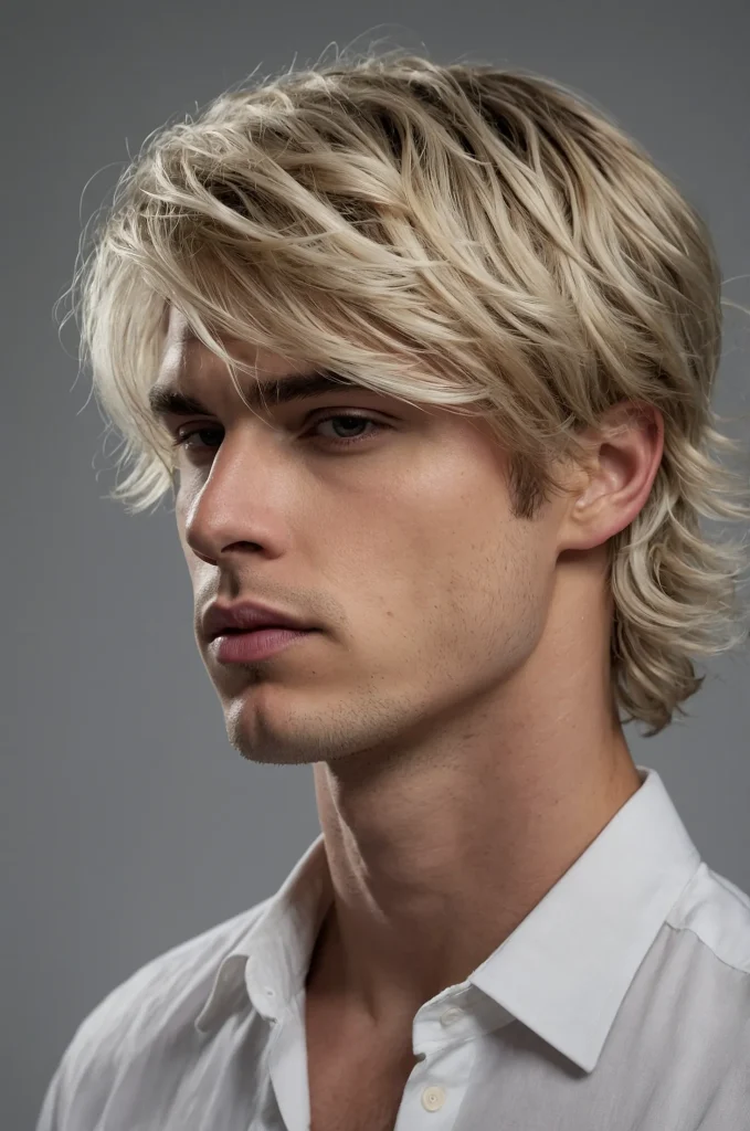 Wavy Hime CutPhotorealistic image of a whit