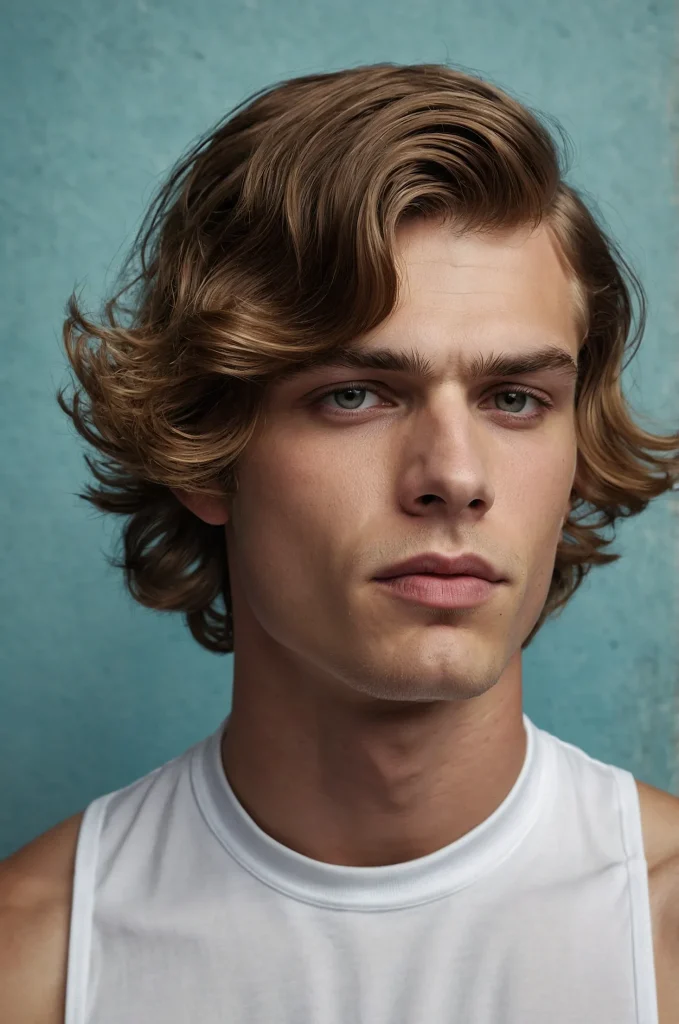Wavy Mod CutPhotorealistic image of a white
