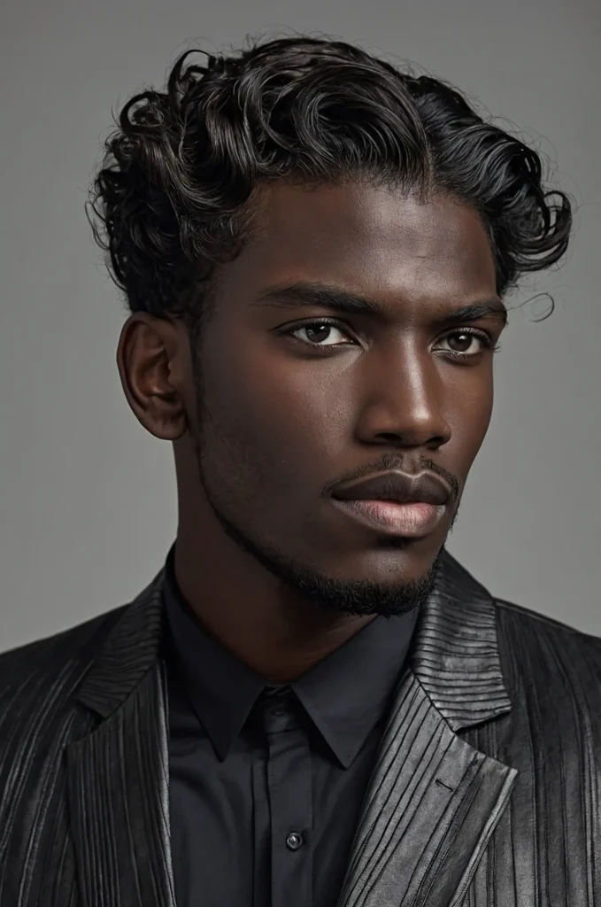 Wavy Taper CutBlack male model with wavytex