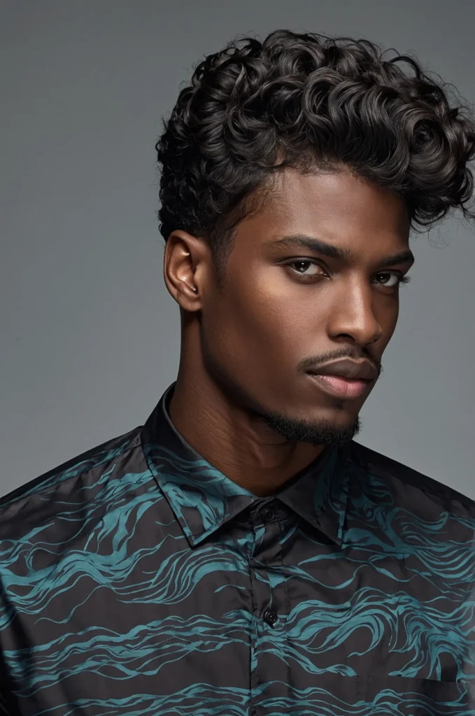 Wavy Taper CutBlack male model with wavytex