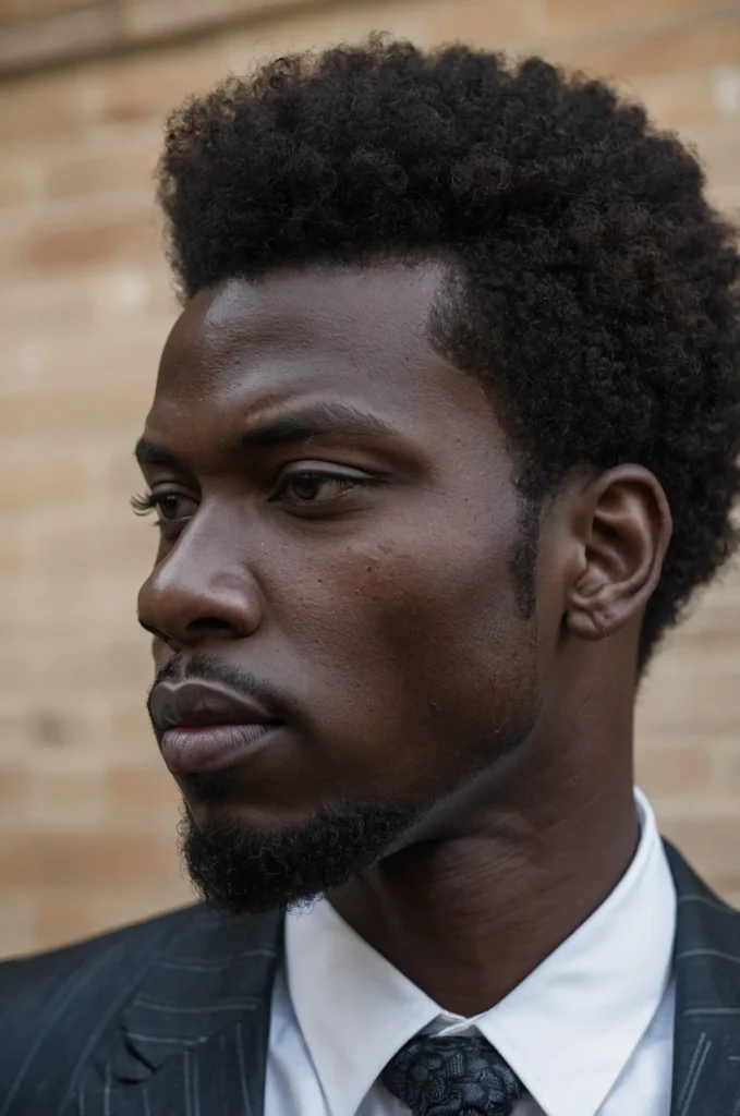 Afro Taper CutA Black man with rounded afro