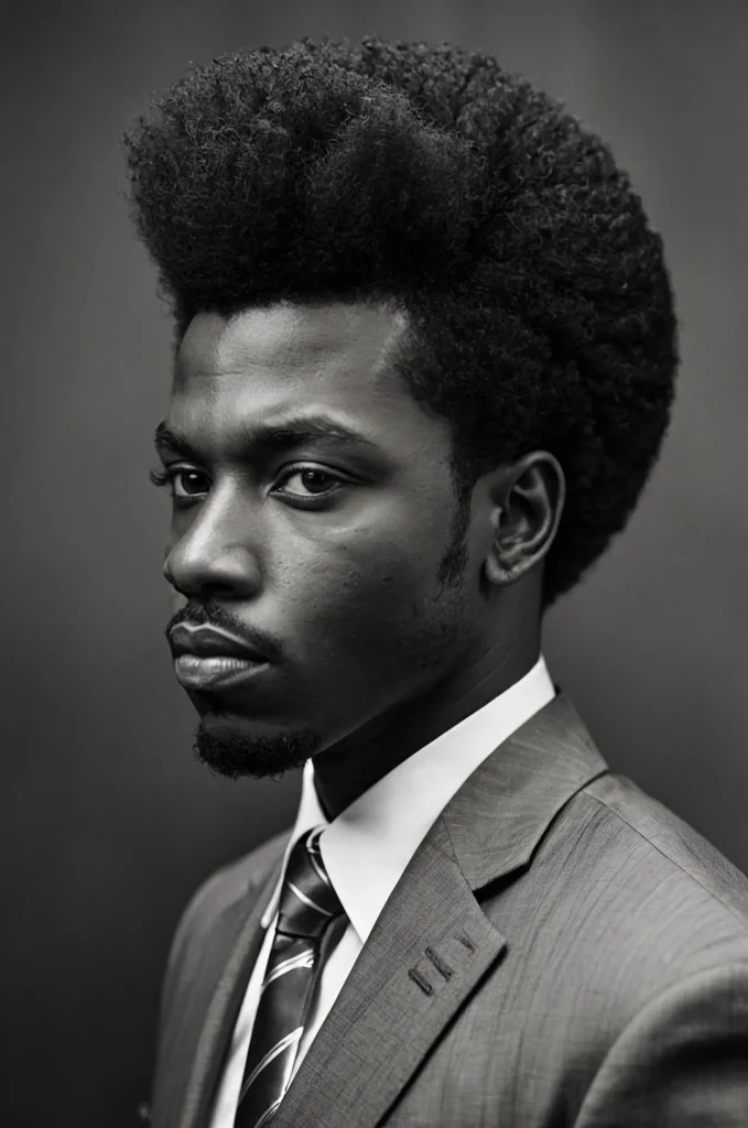 Afro Taper CutA Black man with rounded afro