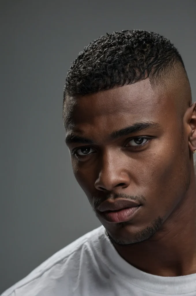 High Fade CaesarPortrait of a Black male mo