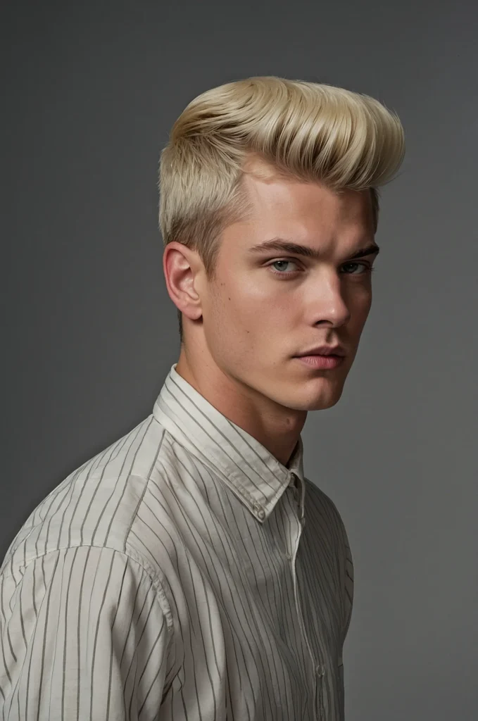 Tapered Hime CutRealistic portrait of a whi