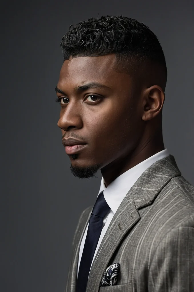 Tapered Hime CutStudio portrait of a Black