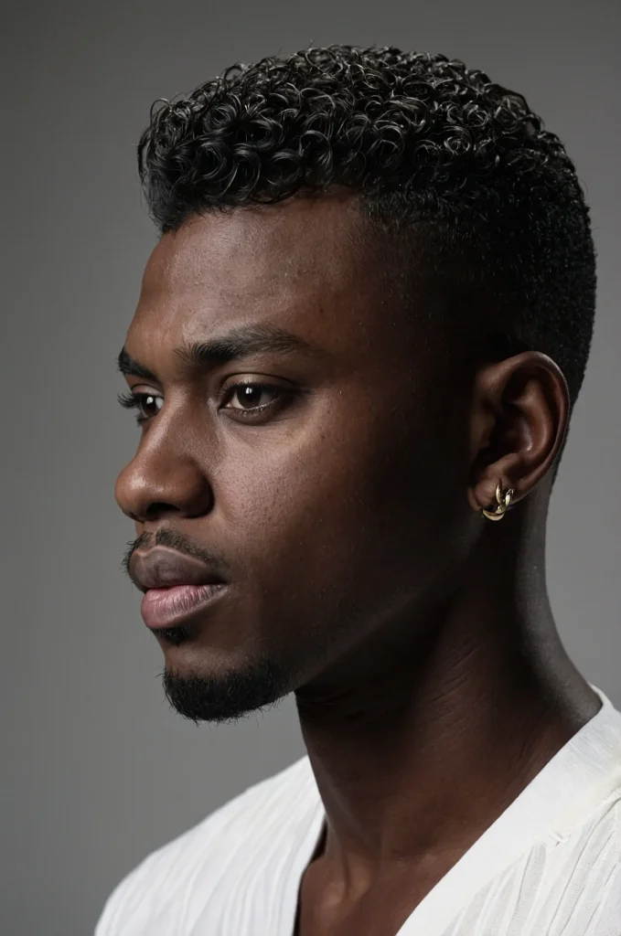 Tapered Hime CutStudio portrait of a Black