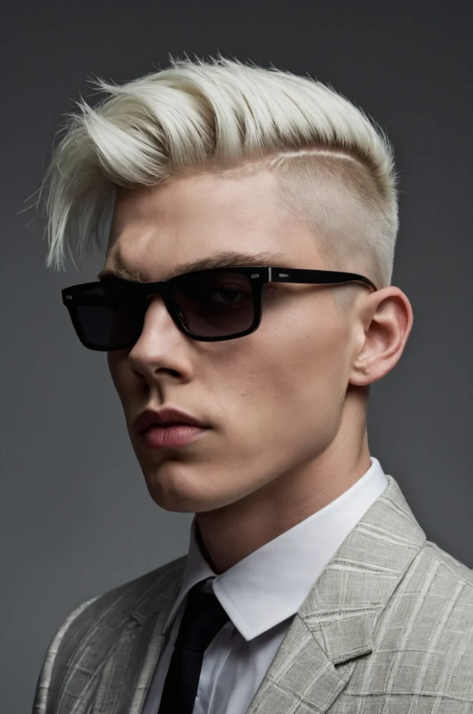 Undercut Mod CutWhite American male model w
