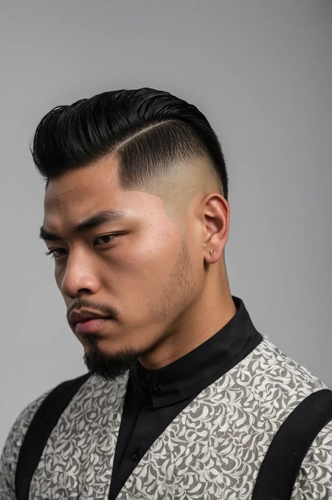 AsianInspired Straight Fade CutA Black man wi