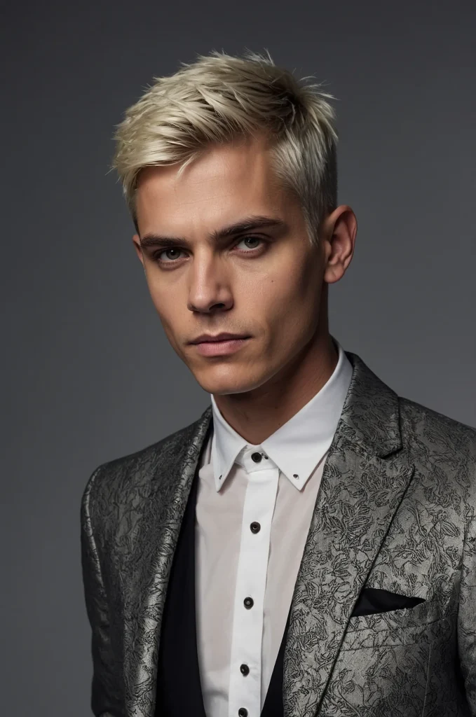 Asymmetrical PixieWhite American man with an