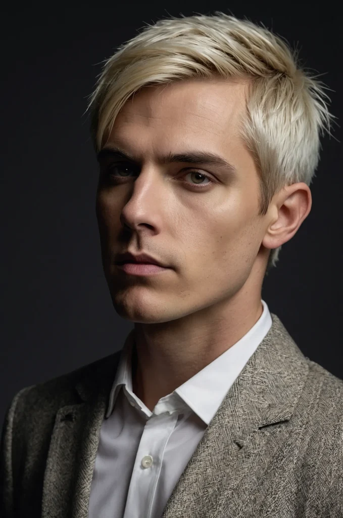 Asymmetrical PixieWhite American man with an