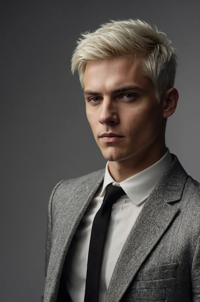 Asymmetrical PixieWhite American man with an
