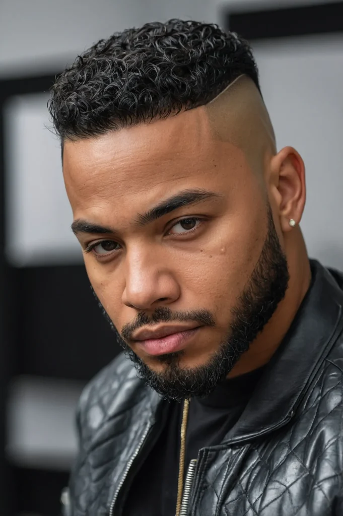Bald Drop Fade Defined EdgesDrop fade shape