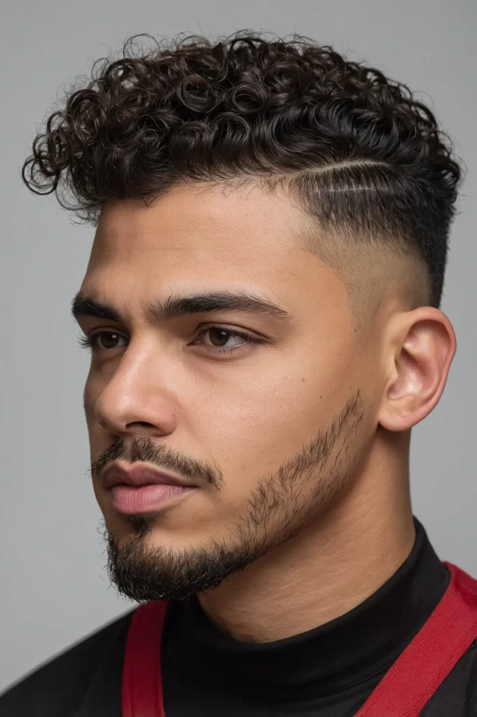 Bald Fade Curly Drop TopCurly drop top with