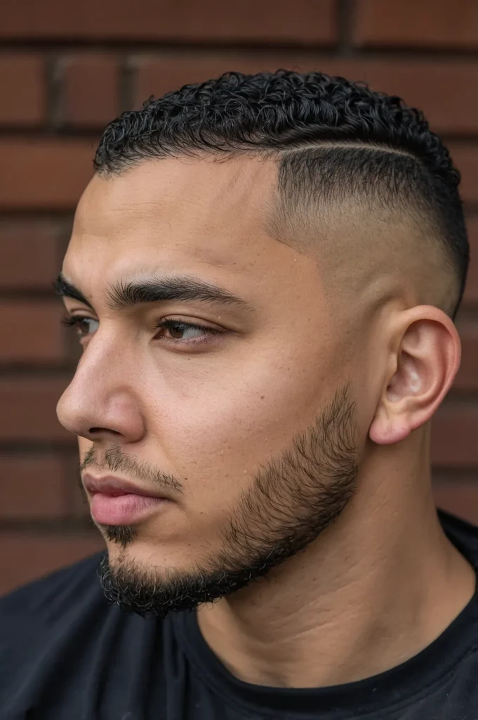 Bald Skin Fade with Curly TopTight natural cu