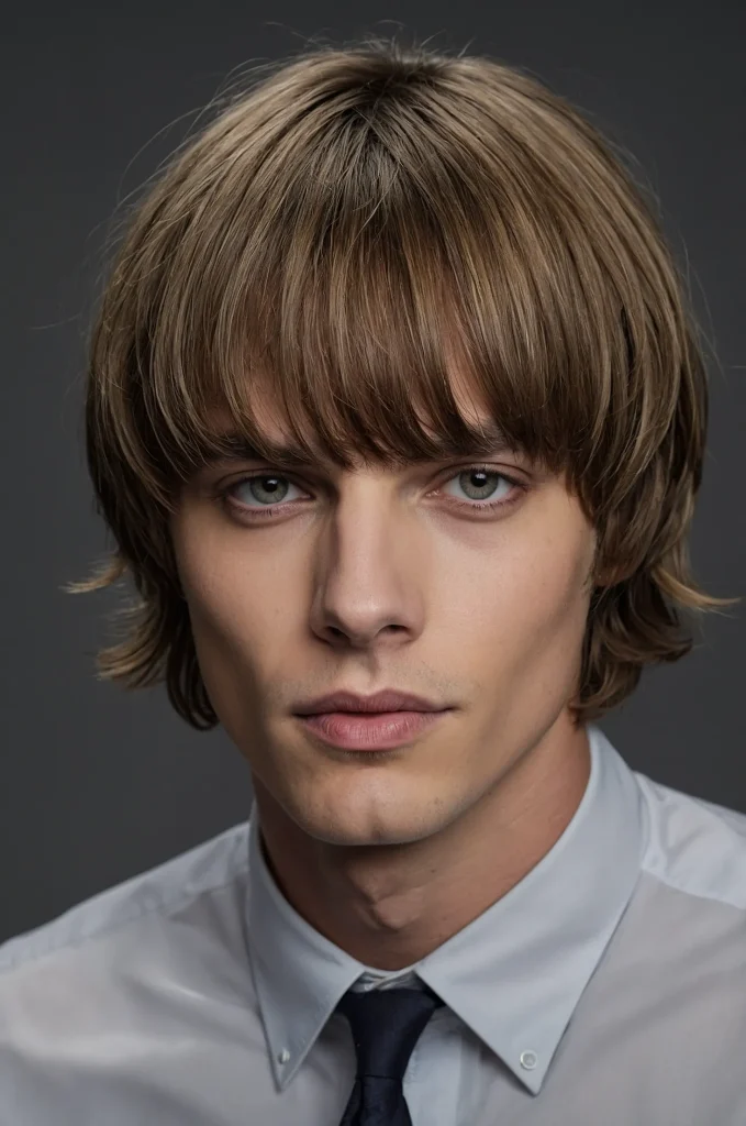 Bob Cut with Bangs White American male model