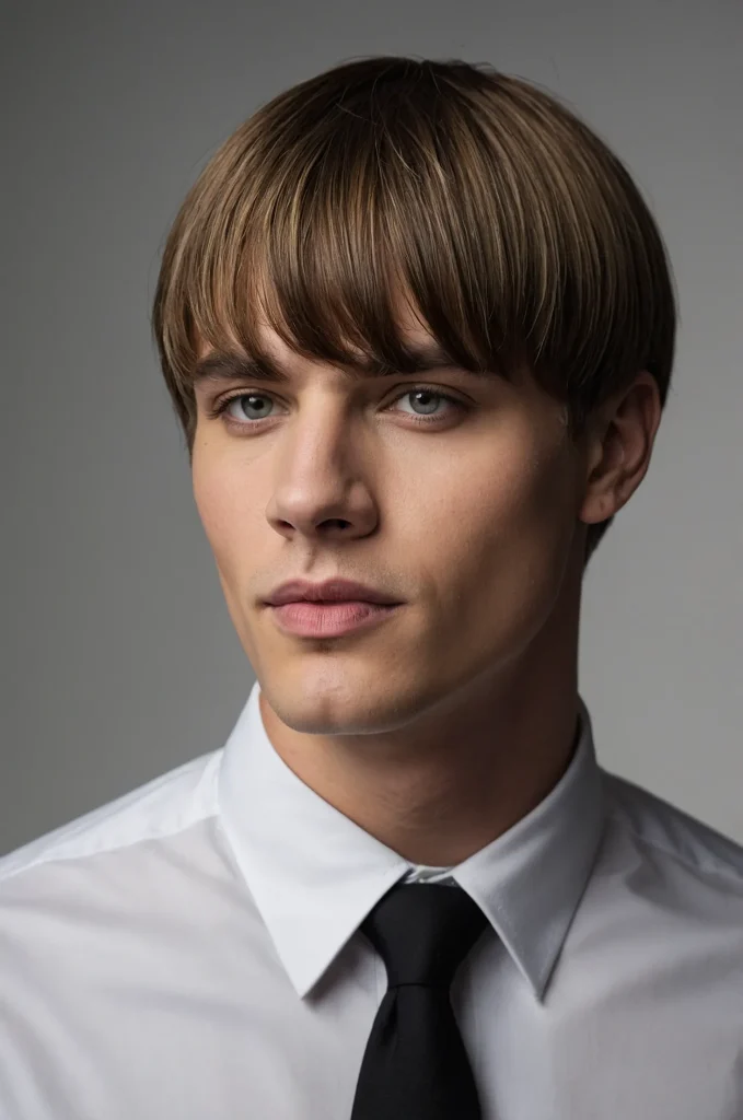 Bob Cut with Bangs White American male model