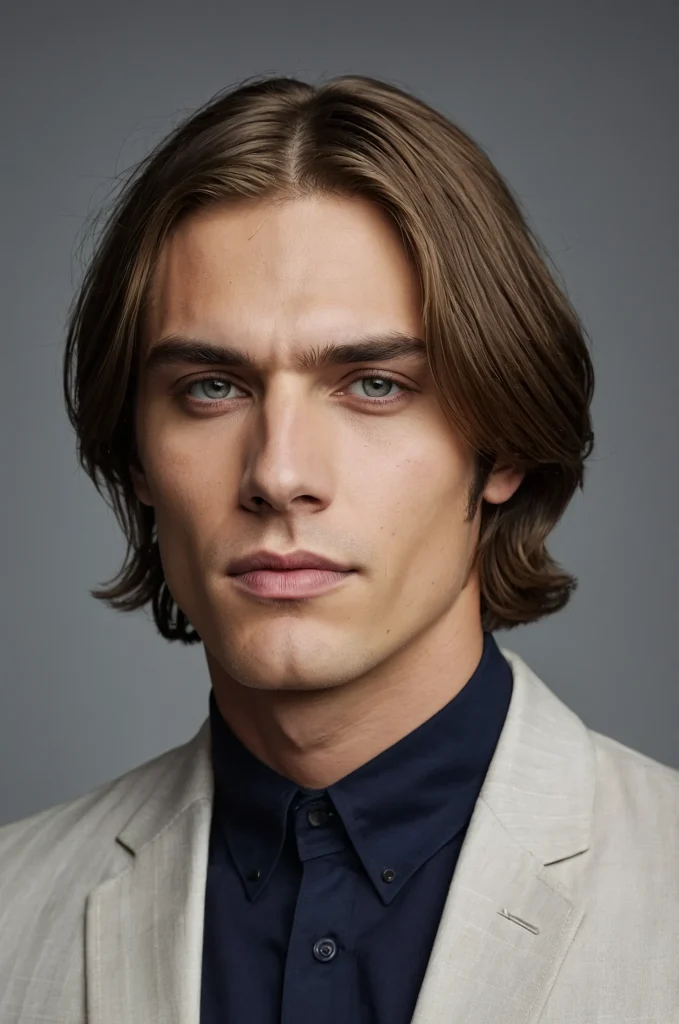 Bob Cut with Middle Part White American male