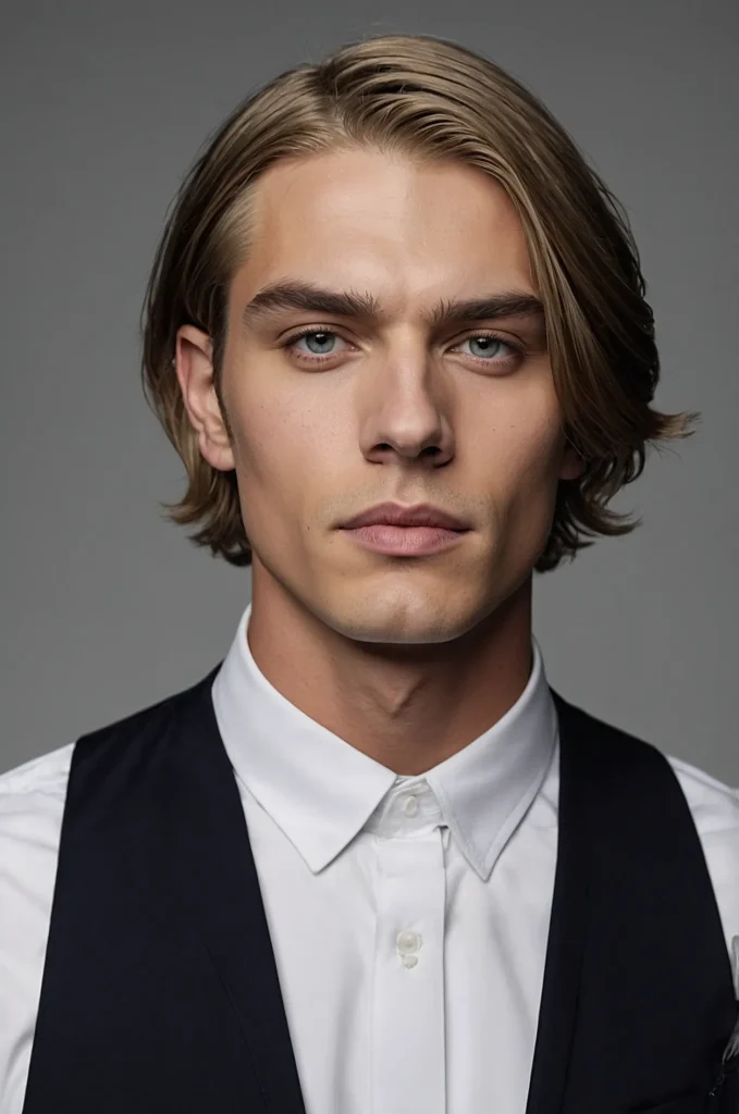 Bob Cut with Middle Part White American male